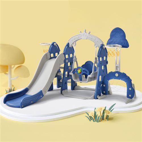 Merax Toboggan 5 en 1 Multifonction pour enfant 2-8 ans, Glisse 170 cm, Bleu