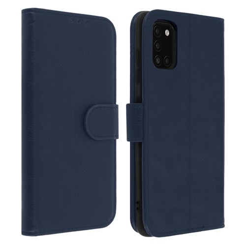 Avizar Étui pour Samsung Galaxy A31 Folio Intégrale Porte-carte Fonction Support Bleu