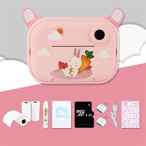 Appareil Photo Instantané Numérique Enfant, 2.4Pouces Écran IPS, Transmission WIFI ,32G TF Carte Lapin