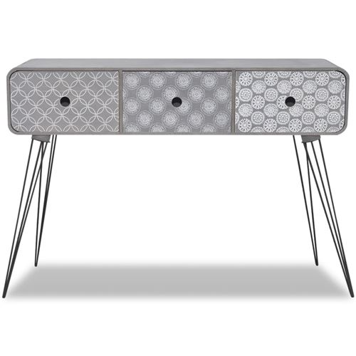 vidaXL Table console avec 3 tiroirs Gris