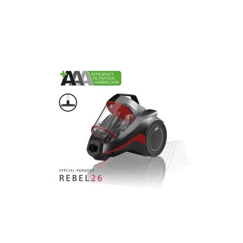 Dirt Devil Aspirateur Sans Sac Cyclonique 3a+aa Dd2226-3 Special Parquet - Rebel 26 - 75 Db - 550 W - Gris Metal Et Rouge