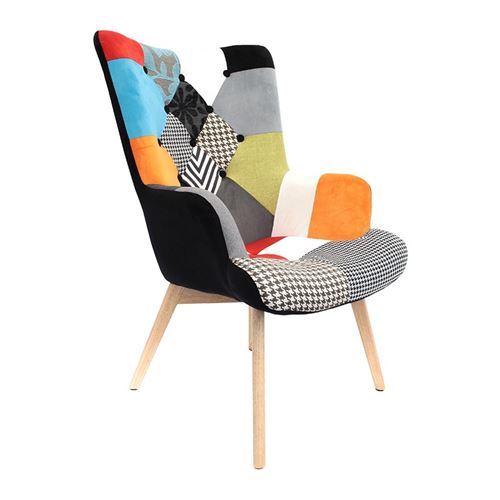 The Home Deco Factory - Fauteuil design coloré patchwork