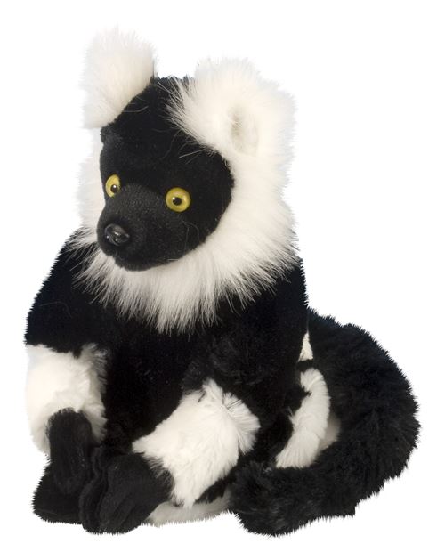 Wild Republic lémurien en peluche junior 20 cm en peluche noir/blanc