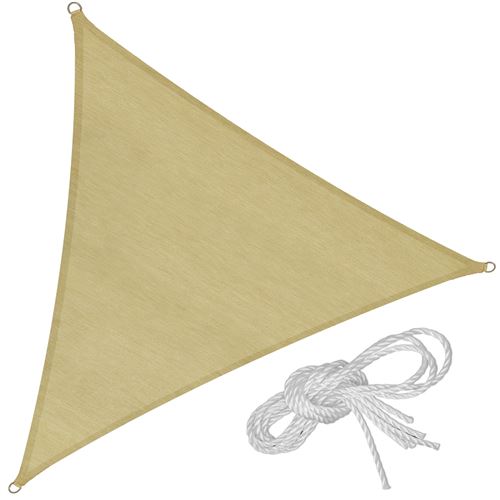 TecTake Voile d'ombrage triangulaire, beige - 400 x 400 x 400 cm