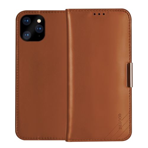 Etui en cuir véritable avec support marron pour votre Apple iPhone 12 Pro Max 6.7 pouces