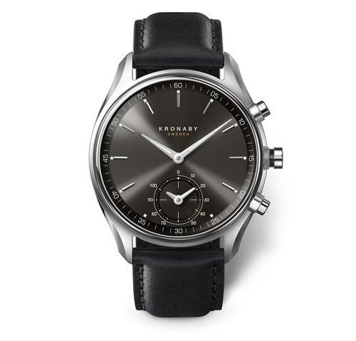 Montre Hybride Kronaby SEKEL bracelet noir - cadran noir 43 mm
