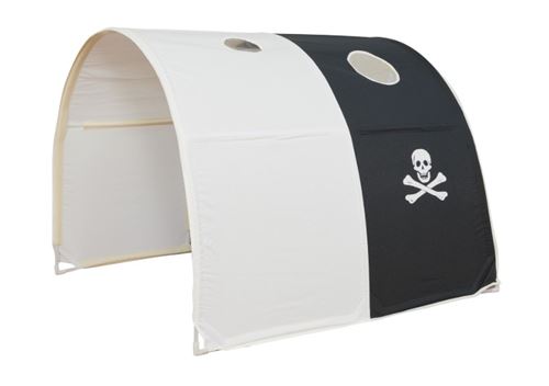 Tunnel de lit enfant coloris blanc et noir motif Pirate