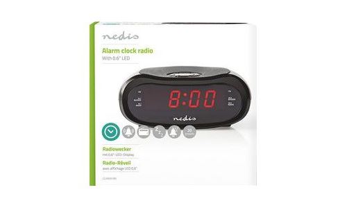 Nedis Radio-r&eacute;veil num&eacute;rique Pa ntaille LED de 0,6"" FM