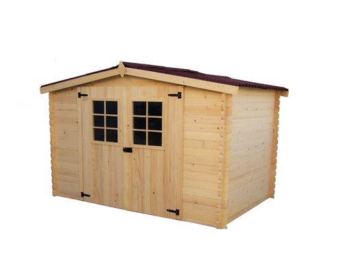Habrita Abri Madriers Massifs 4.59 M² Bois Naturel Al3019.02n - Image 1
