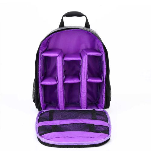 Sac à dos sac imperméable à l'eau extérieure pour appareil photo reflex numérique Violet
