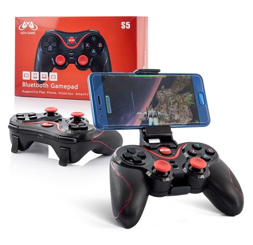 Manette avec Support pour MOTOROLA Moto G6 Smartphone PC USB Bluetooth Jeux Video Joystick Precision Universel