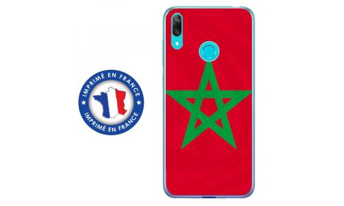 Coque souple pour Huawei Y7 (2019) avec impression Motifs drapeau du Maroc