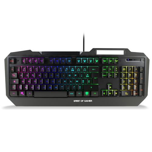 Clavier gamer ELITE-K40 semi-mécanique RGB avec chassis métal - Stand pour smartphone