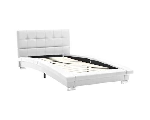 Cadre de lit Blanc Similicuir 200 x 90 cm
