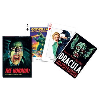 Jeu de 55 cartes HORROR MOVIES PIATNIK Multicolore - 1