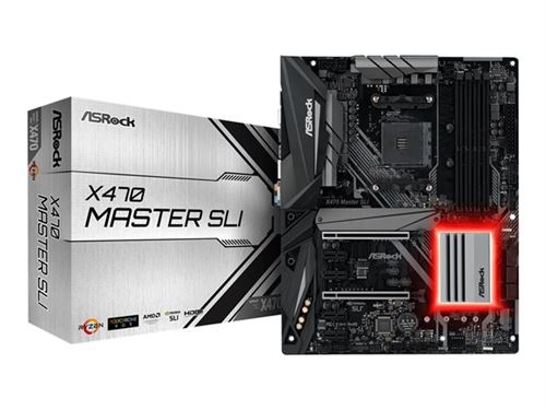 Asrock X470 Master SLI AMD X470 Socket AM4 ATX carte mère - Cartes mères (DDR4-SDRAM, DIMM, 2133,2400,2667,2933,3200,3466 MHz, Dual, 64 Go, AMD)