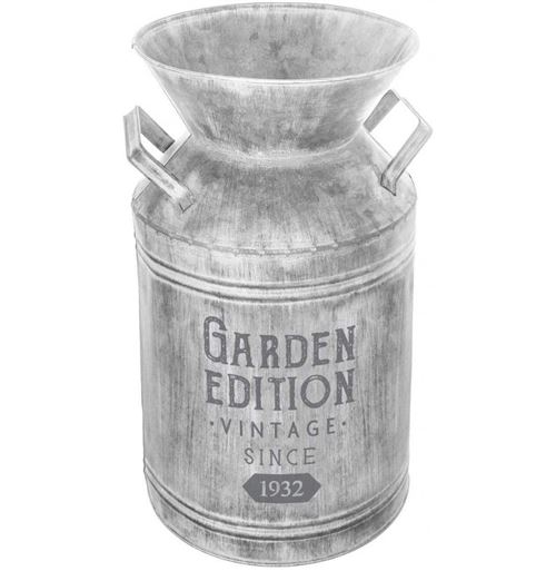Pot à Lait Déco en Métal Garden 37cm Gris