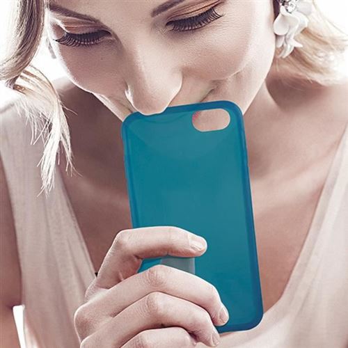 Ksix Sense Aroma Flex - Coque de protection pour téléphone portable - polyuréthanne thermoplastique (TPU) - bleu, translucide, menthe - pour Apple iPhone 6, 6s, 7