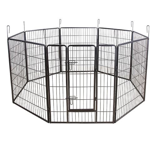 Comparer les prix de Parc enclos cage pour chiens chiots animaux de compagnie 163 x 163 cm gris