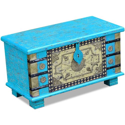 vidaXL Opbergkist blauw mangohout 80x40x45 cm
