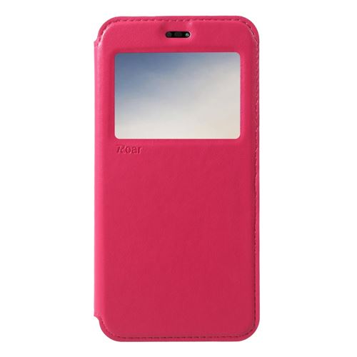Etui en PU affichage de la fenêtre rose pour votre Huawei P20 Lite/Nova 3e