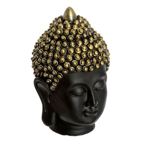 Statuette en Magnésie Tête de Bouddha 18cm Noir