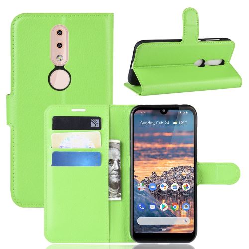 Etui en PU avec support vert pour votre Nokia 4.2
