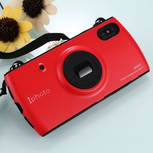 Iphone X / Xs Coque Protection Plastique Camera Rouge Als81080