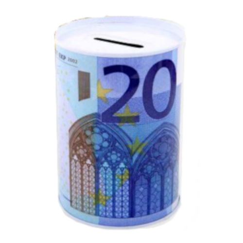 Jonotoys tirelire 20 euros 12 x 8,5 cm aluminium blanc/bleu