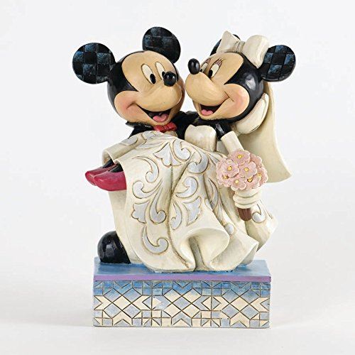 Disney Traditions par Jim Shore Mickey et Minnie Mouse Cake Topper Figurine en résine de pierre, 6,5