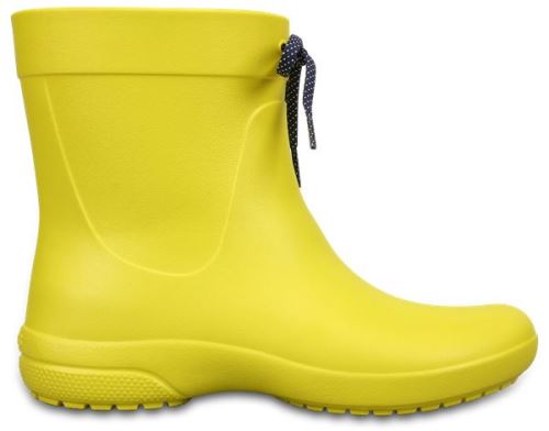 Crocs Freesail Shorty Rain Femmes Roomy Fit Bottes en Lemon Jaune 203851 7C1 [UK W3 US W5]