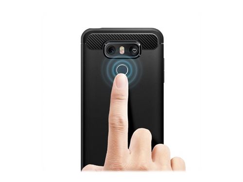 Spigen Rugged Armor - Achterzijde behuizing voor mobiele telefoon - koolstofvezel, thermoplastic polyurethaan (TPU) - zwart - voor LG G6