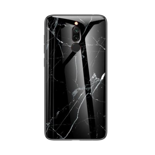 Coque Xiaomi Redmi 8 Tpu Marbre Noir Dos en Verre Trempé Housse Etui hfs-house®