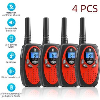 talkie walkie sans fil portee 5 km ecran lcd avec battetie pour adultes affaires commerciales mtm xf638 rouge x4 talkie walkie achat prix fnac