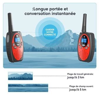 Paire de Talkies-Walkies professionnelle - Portée 5 km - Etanche IPX6