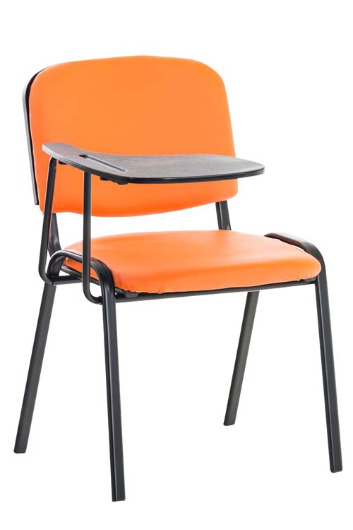 Chaise Ken en similicuir avec tablette rabattable , Orange