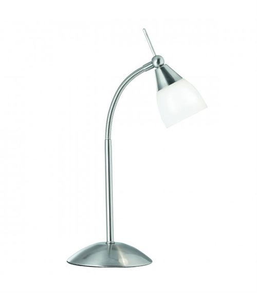Lampe de table Touch Lamps, en argent satiné et verre opale