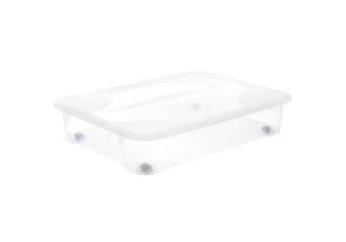 EDA PLASTIQUE Coffre de rangement dessous de lit Gigabox 60 L - Naturel - 80 x 60 x 17 cm