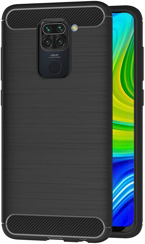 Housse de protection pour Xiaomi Redmi Note 9 Fibre de Carbone Noir