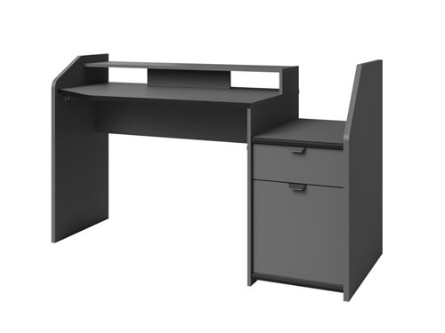 Bureau gamer DIDO - Avec rangements - Noir
