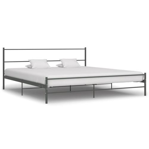 Vidaxl - Cadre de Lit M&eacute;tal Gris 200 x 200 cm Gris