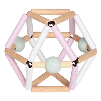 Hochet en bois Trousselier Anneau de dentition Rose