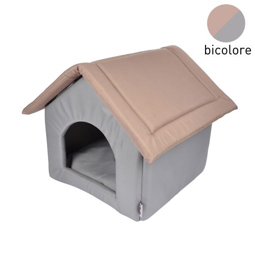 Meilleurs prix pour maison pagode47x39x42cm bicolore taupe/gris