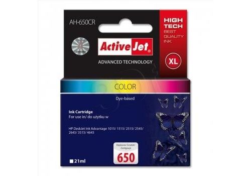 Encre activejet ah-650cr kolor 21 ml hp hp 650 cz102ae action expacjahp0226