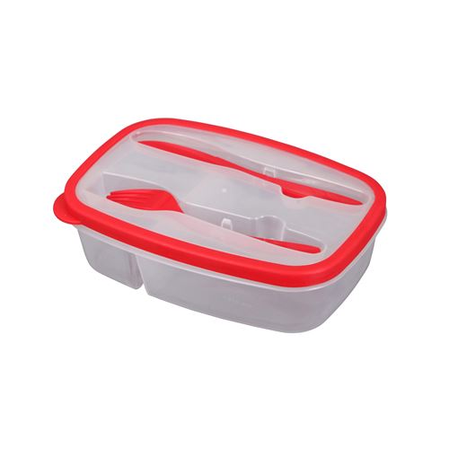 Lunch box +compartiments couverts 1.45l 23 x 15 x 6 cm Rouge