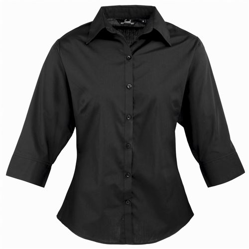 Premier - Chemisier à manche 3/4 - Femme (FR 48) (Noir) - UTRW1093
