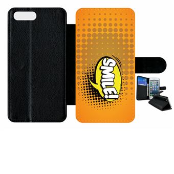 Etui À Rabat Apple Iphone 7+ Plus Smile Fond Orange - Etui ...