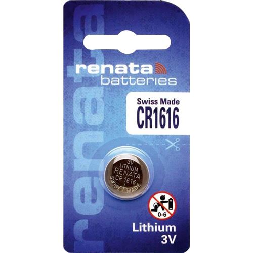 Blister de 1 Pile bouton lithium CR1616 3V 50 mAh