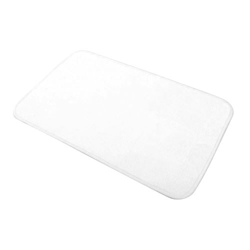 Tapis de bain 45 x 75 cm microfibre unie vitamine Blanc Douceur d'Intérieur