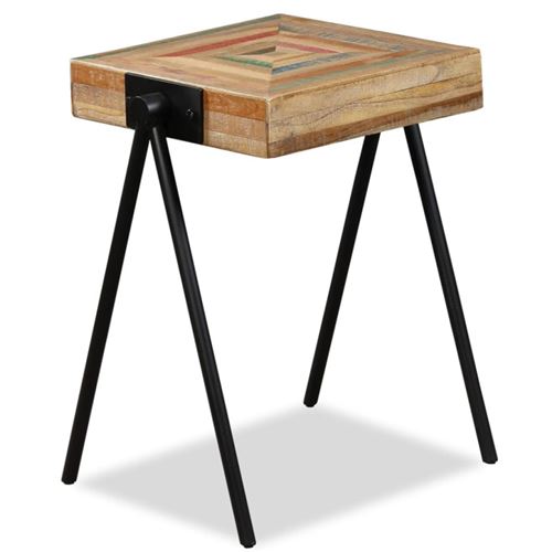 vidaXL Table d'appoint Teck massif de récupération